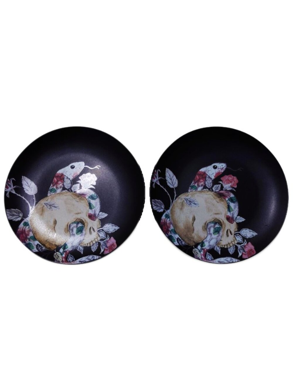 Skull and Snake Gothic Dinner Plates from Eaton Fine Dining (Set of 2)